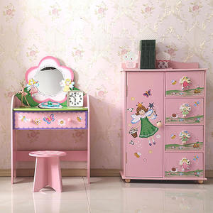 Ensemble de vanité pour enfants avec grand tiroir miroir tabouret beauté maquillage table et chaise autres meubles pour enfants - Product Image 6