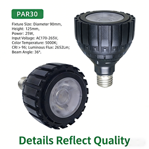 נורת לד 30W <span class=keywords><strong>PAR30</strong></span> E27 ספקטרום מלא לגידול צמחים 110V 220V IP54 סגסוגת אלומיניום 36 זרקור לגידול שתילים וגידול צמחייה - Product Image 2