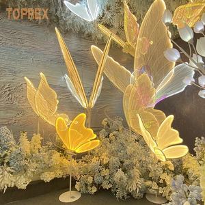 New Romantic Stage Road Guide Lamp Hall Fairy Party Wedding Party Light Decor Butterfly <strong>Backdrop</strong> Stand Wed Light Led Butterflies - Product Image 3
