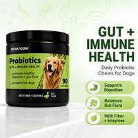 Vente en gros de friandises molles probiotiques pour animaux de compagnie avec fibres et enzymes, compléments alimentaires pour la santé digestive et immunitaire, équilibre de la flore intestinale, personnalisation OEM