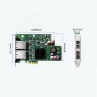 Tarjeta de red PoE de 4 puertos Interfaz Ethernet Intel 100/1000/Mbps PCI Express X4 Cable interno 10 puertos Cable interno