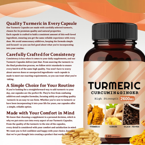 Добавка куркумина с органической куркумой и имбирной 95%, добавка куркумина с травяной добавкой черного перца - Product Image 3