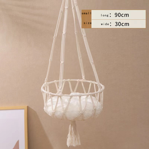 <span class=keywords><strong>Hamac</strong></span> pour <span class=keywords><strong>chat</strong></span> en macramé fait à la main lit suspendu pour animaux de compagnie balançoire de style bohème avec kit de montage pour chats - Product Image 3