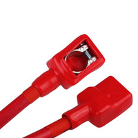 Câble de batterie automobile en cuivre pur 2 AWG avec extrémités à pince, longueur personnalisée, connecteur isolé noir pour voitures, camions, bus