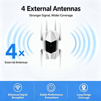 Repetidor Inalámbrico de Alta Velocidad 1800Mbps, Extensor de Rango WiFi de Doble Banda con 6 Antenas Externas para Hogar y Oficina, Enchufe EU/US