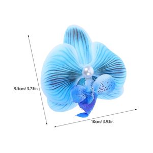 Pinza para el pelo de 9 cm con diseño de mariposa y flor, con perlas, para mujer, estilo Phalaenopsis, accesorio para el cabello. - Product Image 2