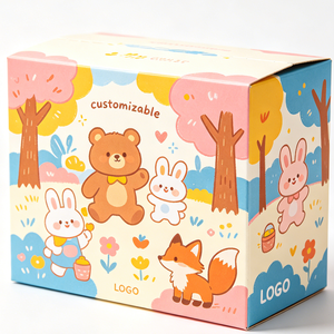 Caja Rígida con Diseño de Animales Dibujados a Mano, Estampado en Dorado, Personalizada, para Recuerdos de Bebé, Caja de Almacenamiento para Juguetes Pequeños - Product Image 2