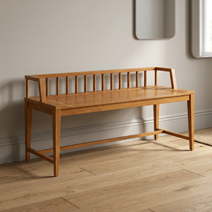 Banc d'extérieur en teck massif de qualité supérieure, 3 places, dossier à lattes verticales, chaise de jardin pour patio - Product Image 2