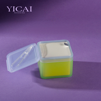 Pot carré en plastique personnalisable en gros, remplacement jetable pour tampons de toner de soin de la peau
