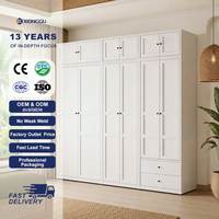 Armoire de rangement autoportante en acier pour la maison avec placard supérieur, organisateur de vêtements pour chambre principale, unité de rangement de meubles