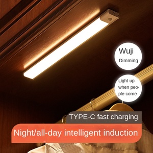 Luz LED ultrafina para armario, recargable por USB, sensor de movimiento PIR para uso doméstico en interiores, armario de cocina con luz nocturna de 20/30/40/60CM - Product Image 3