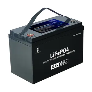 Batería de litio al por mayor 12V 24V 100Ah 200Ah 300ah 400Ah 12,8 V LiFePO4 batería para RV Marine solar