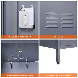 Armoire de rangement pour vêtements de style <span class=keywords><strong>américain</strong></span> pour étudiants, avec barre de suspension, 3, 6 ou 9 portes, en acier métallique, à assembler - Product Image 3