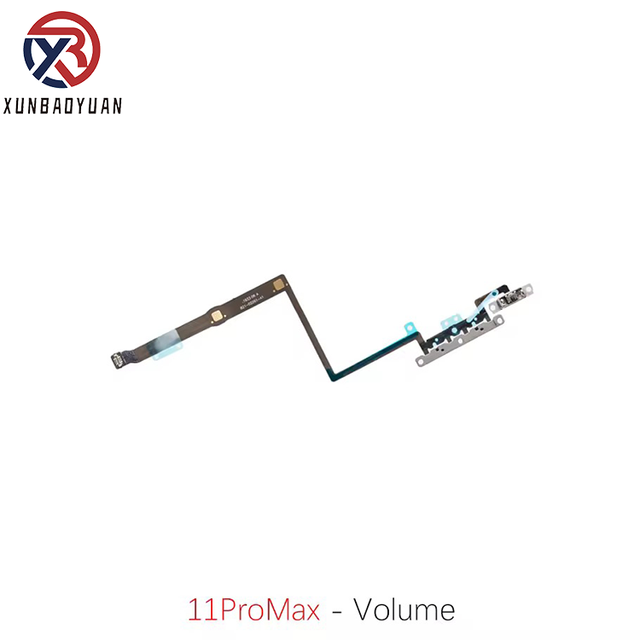 Power Off Button Volume Switch Flex Cable for iPhone 11 Pro Max Mute Key with Metal Replacement Parts