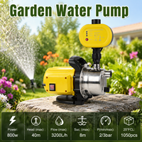 Pompe à eau portable 800W avec moniteur de pression électronique, débit de 3200L/h, hauteur de refoulement de 40m pour l'arrosage des serres