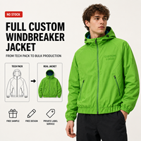 Veste technique personnalisée verte en ripstop, impression technique, à capuche, coupe-vent, résistante à l'eau, légère, manches raglan, pour homme, veste d'extérieur