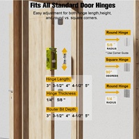 Gabarit de mortaiseuse pour charnières de porte, 3 pouces, en plastique ABS, pour fraisage et installation DIY