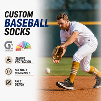 Chaussettes de baseball de haute qualité avec logo personnalisé, chaussettes hautes pour le softball, haute performance, pour l'entraînement au baseball et au softball