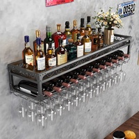 Meuble de bar mural moderne pour la maison, étagère murale porte-verres à vin inversés, support créatif pour verres à vin de salle à manger