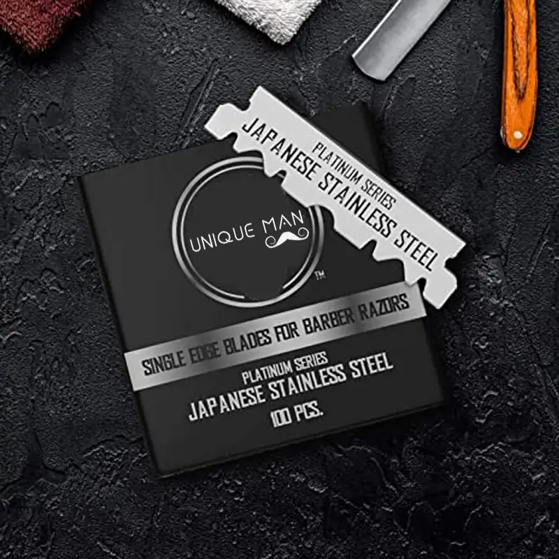 Wholesale high quality custom logo 100 count Single Edge barber razors blades for professional