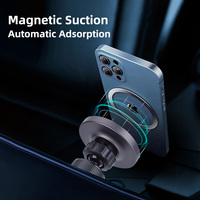 Support de téléphone auto-adhésif 15W avec lumière LED ambiante colorée pour tableau de bord, chargeur sans fil intelligent, accessoire de téléphone portable flexible pour voiture