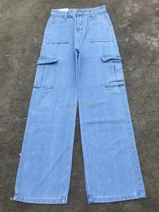 Comercio Exterior Toma Real Jeans de Mujer Versión Coreana de Cintura Alta <span class=keywords><strong>Rectos</strong></span> Vintage Casuales Pantalones Trapeador Directo de Fábrica - Product Image 4