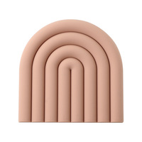 Set de table en silicone résistant à la chaleur, motif vague irrégulier, couleur arc-en-ciel, pour cuisine et salle à manger