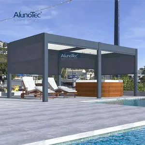 AlunoTec-toldo eléctrico motorizado para techo, toldo para techo, pérgolas de Patio, en venta