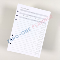 Planificateur à 6 anneaux en pointillés et doublés personnalisable, A5 A6, pages intérieures imprimées, recharge de papier pour classeur d'agenda
