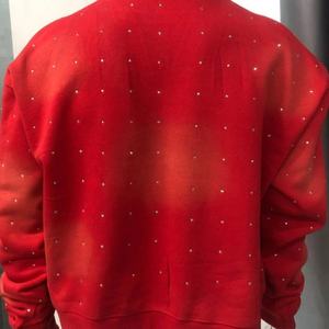 Sudaderas Personalizadas Vintage con Logotipo Estampado en Pedrería, Oversize, de Algodón Grueso, Lavado Ácido, Efecto Desgastado por el Sol, para Hombre - Product Image 5