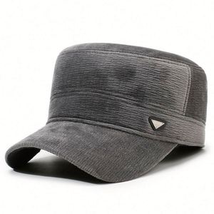 Autumn Winter Unisex Corduroy Baseball <b>Cap</b> with Ear Protection Outdoor Warm <b>Flat</b> Top Sports Hat for <b>Men</b> - Product Image 5