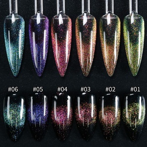 Custom Cat Eye <b>Nail</b> Polish Water Light Gel with Aurora Borealis Green Water-Gloss Glass Beads Magnetic Eye Effect - Product Image 1
