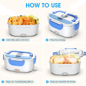 Portable 3-in-1 Digital Electronic Electric Lunchbox with Fast Heating and Self-Heating Food Warmer for Office or Car Use - Product Image 4