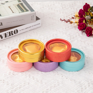 Vente en gros Boîte à bijoux en satin insert stock papier or argent couvercle rond et base Bangle à l'intérieur avec fenêtre en PVC transparent - Product Image 3