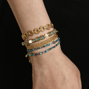 Bracelet Bohème Tressé à la Main pour Femme, Pierre Œil <span class=keywords><strong>de</strong></span> Chat Bleu Clair, Perle en Acier Inoxydable, Cordon Réglable, Bijou <span class=keywords><strong>de</strong></span> Poignet Estival pour la Plage - Product Image 4
