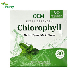 Poudre de Chlorophylle Naturelle Sans Sucre Personnalisée Saveur Menthe, Pack de 30 Bâtonnets, Boisson Instantanée en Poudre à Base de Jus Vert Herbal, ODM - Product Image 1