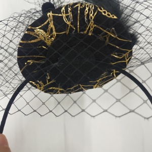 Accesorio de disfraces de fiesta, diadema de malla de araña negra dorada, diadema de telaraña, Mini sombrero de bruja de Halloween, diadema - Product Image 5