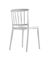 Chaises de salle à manger noires modernes empilables en plastique avec dossier semi-circulaire pour appartement et usage scolaire