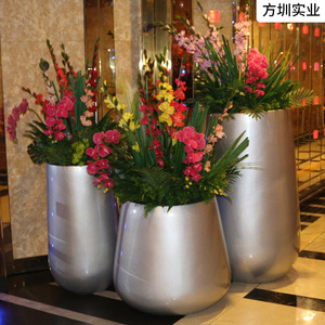 Jardinera elíptica de fibra de vidrio, estilo nórdico moderno, juego de macetas para decoración de interiores de centros comerciales - Product Image 4