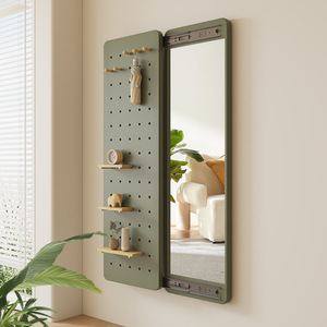 Modern Full-Length Wooden Closet Cabinet Space-Saving Sliding Entrance <strong>Mirror</strong> Handmade Art <strong>Deco</strong> Design for Weddings Birthdays - Product Image 5