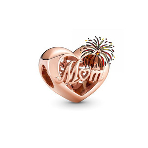 Abalorios de Corazón Hueco de Plata de Ley 925 de Alta Calidad con Circones, Estilo Punk, para Pulseras de Moda, Joyería DIY, para Mamá, Hija, Mejores Amigas - Product Image 4