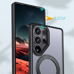 Pour <span class=keywords><strong>Samsung</strong></span> S25 /S24 /S23 Ultra <span class=keywords><strong>360</strong></span> Rotation Fulcrum Shell Support Magnétique Confortable Lisse Mobile Phone Case - Product Image 2