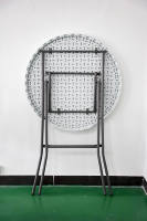 Table de bar haute ronde en plastique de 60 cm de diamètre et 110 cm de hauteur, design moderne, pour fêtes en extérieur (vente en gros)