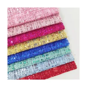 Vente en gros 100% polyester paillettes tulle tissu/tissu maille