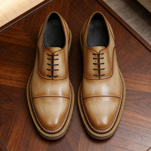 Zapatos Oxford de Vestir de Cuero Genuino Blanco para Hombre, Punta Redonda, con Cordones, Transpirables, para Toda Temporada, Suela de Goma, Envío Directo - Product Image 5