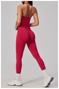 Shorts courts pour femmes, collants sans couture, débardeurs <span class=keywords><strong>de</strong></span> sport en polyester, pantalons legging coupe droite et évasée, soutien-gorge <span class=keywords><strong>de</strong></span> sport <span class=keywords><strong>fantaisie</strong></span>, ensemble complet <span class=keywords><strong>de</strong></span> yoga - Product Image 3