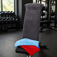 Serviette de sport pour la gym avec poche en filet pour téléphone, se fixe aux équipements de fitness, serviette d'exercice personnalisable avec logo