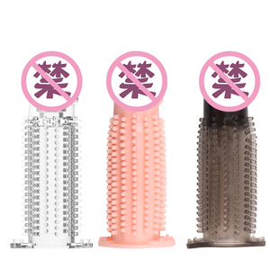 Spike Vibration Extended Sleeve <b>TPE</b> Crystal Cover Adult Stimulation Toy - Product Image 2