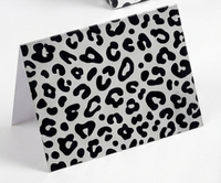 Vente en gros de l'ensemble d'emballage cadeau de la marque JUDE, recyclable, imprimé léopard argenté métallique, sac cadeau, papier d'emballage en rouleau 80GSM, boîte cadeau