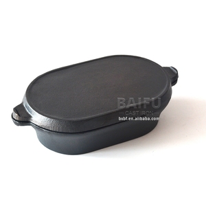 Rôtissoire <span class=keywords><strong>rectangulaire</strong></span> <span class=keywords><strong>en</strong></span> <span class=keywords><strong>fonte</strong></span> 2 <span class=keywords><strong>en</strong></span> 1 avec couvercle de gril Poêle à cuire Multi Baker Casserole Lasagne Poêle à pain <span class=keywords><strong>en</strong></span> <span class=keywords><strong>fonte</strong></span> - Product Image 1